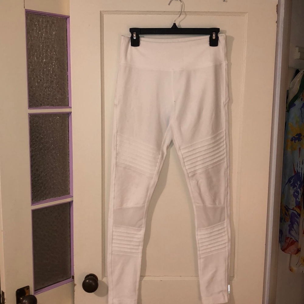 white athletic leggings